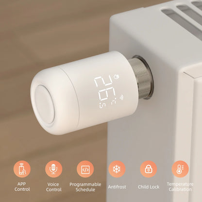 AVATTO 1~6PCS Tuya ZigBee TRV Radiator Actuator Valve,Smart Thermostat Temperature Controller Works With Alexa,Google Home,Alice.