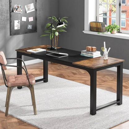 LITTLE TREE 70,8-Zoll-Chefschreibtisch, großer Büro-Computertisch mit dickem Rahmen, Arbeitsplatz-Business-Möbel für das Heimbüro