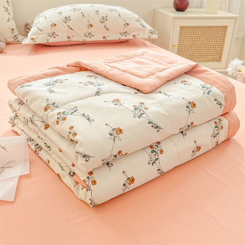 Printed Thin Duvet Skin-friendly Comforter 100x150cm for Kids Quilt Soft Bedspread Summer Blanket edredones (No Pillowcase)