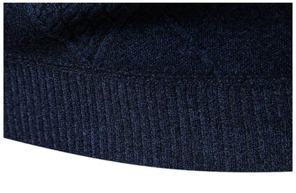 Autumn Winter Men's Half Zipper Knitted Pullovers Solid Slin Fit Casual Sweater Male Fleece Warm Stand Collar Pullover Sweaters