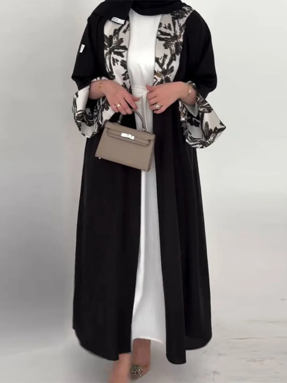 Muslim Abaya Women Print Cardigan Long Trench Coat Eid Morocco Windbreaker Patchwork Outerwear Saudi Arab Ramadan Overcoat 2025.