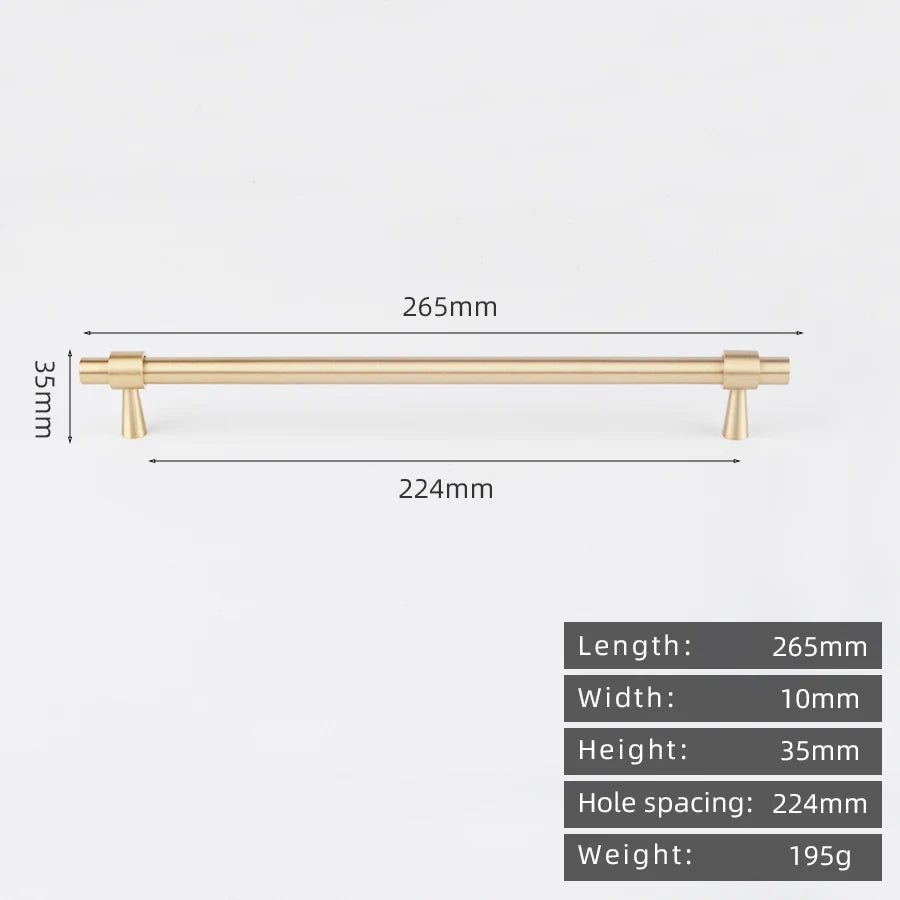 KEDLO Solid Brass Brushed Antique Brass Bronze 500mm Pull Drawer Knobs T Bar Kitchen Cabinet Handle