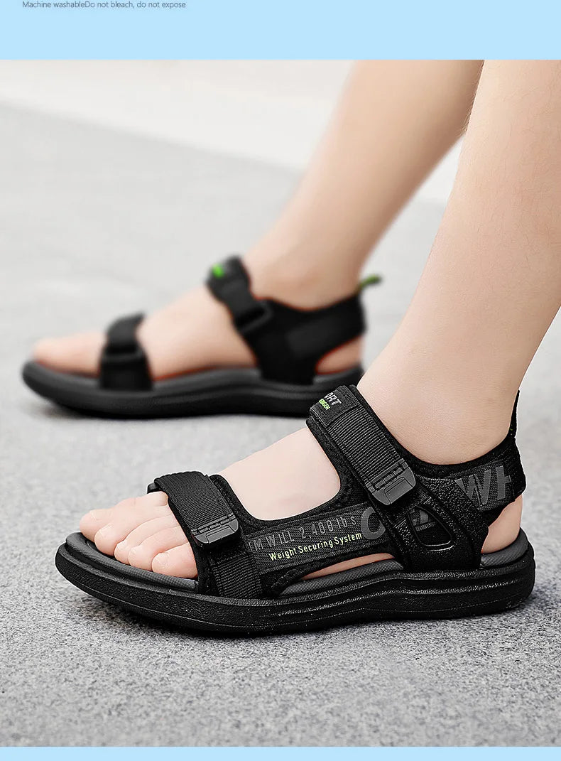 Kids' Summer Breathable Sport Sandals for Boys Casual Beach Shoe Comfortable Soft Sole Children's Fashion Non-slip Sandalias.