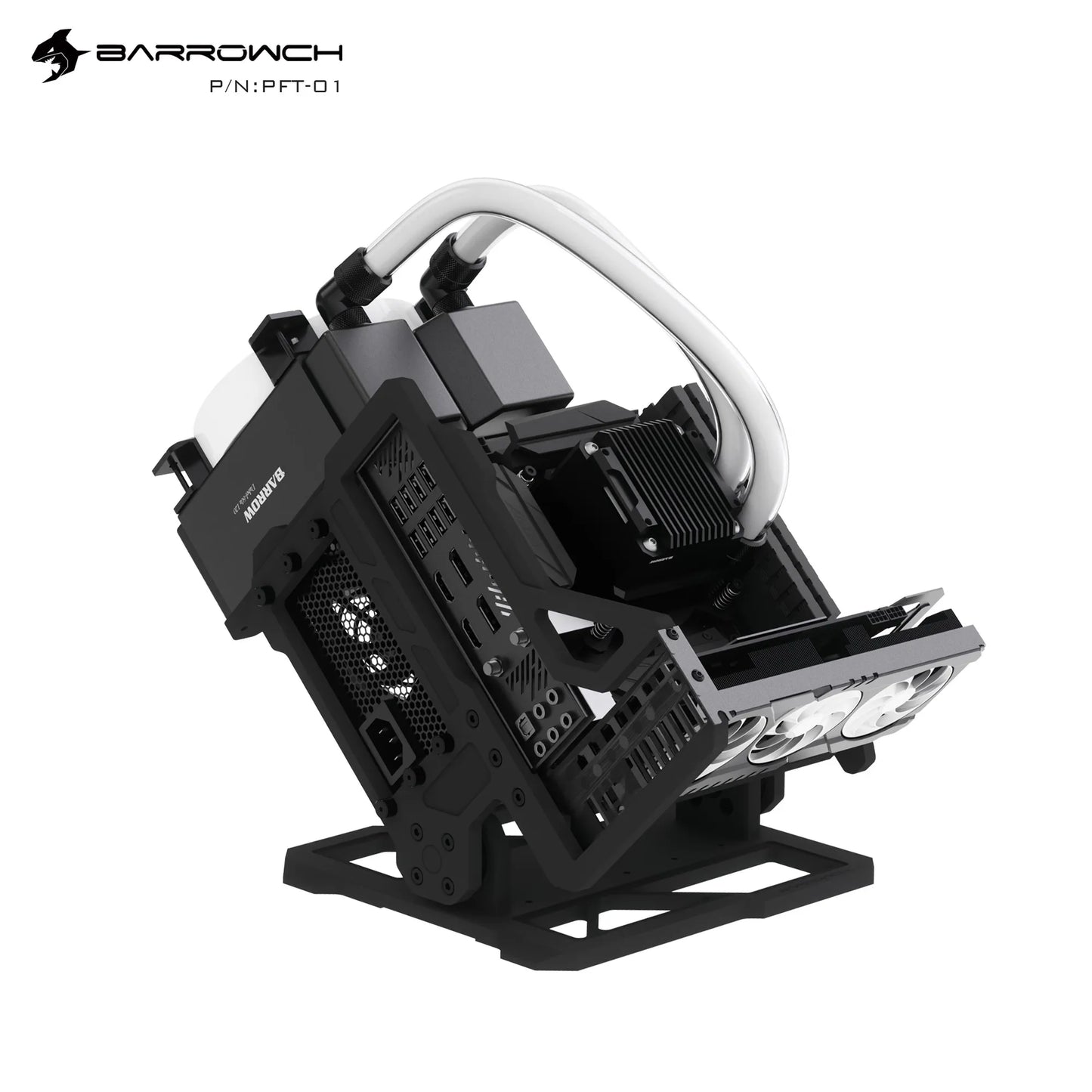 Barrowch ITX Open Frame Aluminum Alloy Water-cooling Computer Case DIY Adjustable Angle PFT-01.