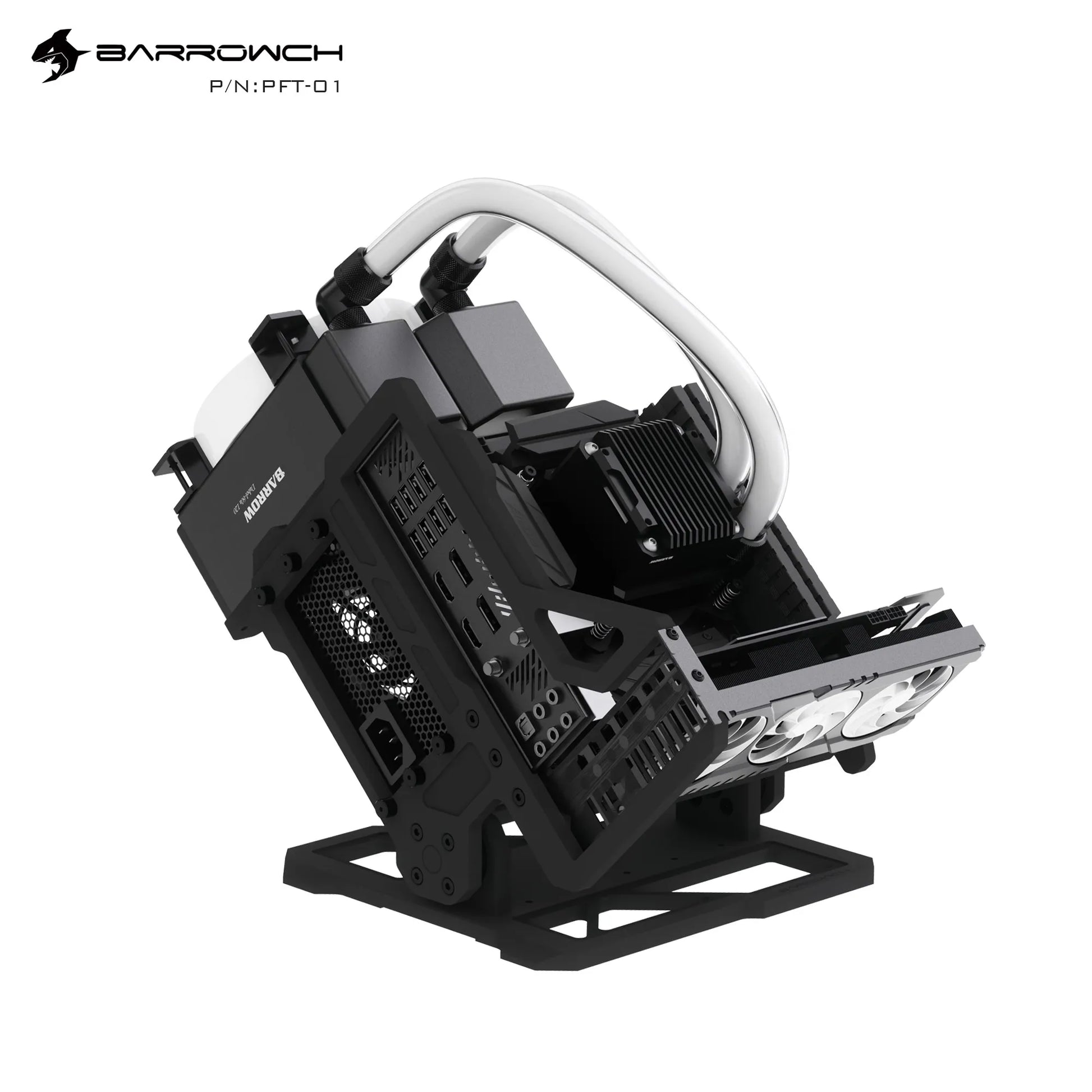 Barrowch ITX Open Frame Aluminum Alloy Water-cooling Computer Case DIY Adjustable Angle PFT-01.