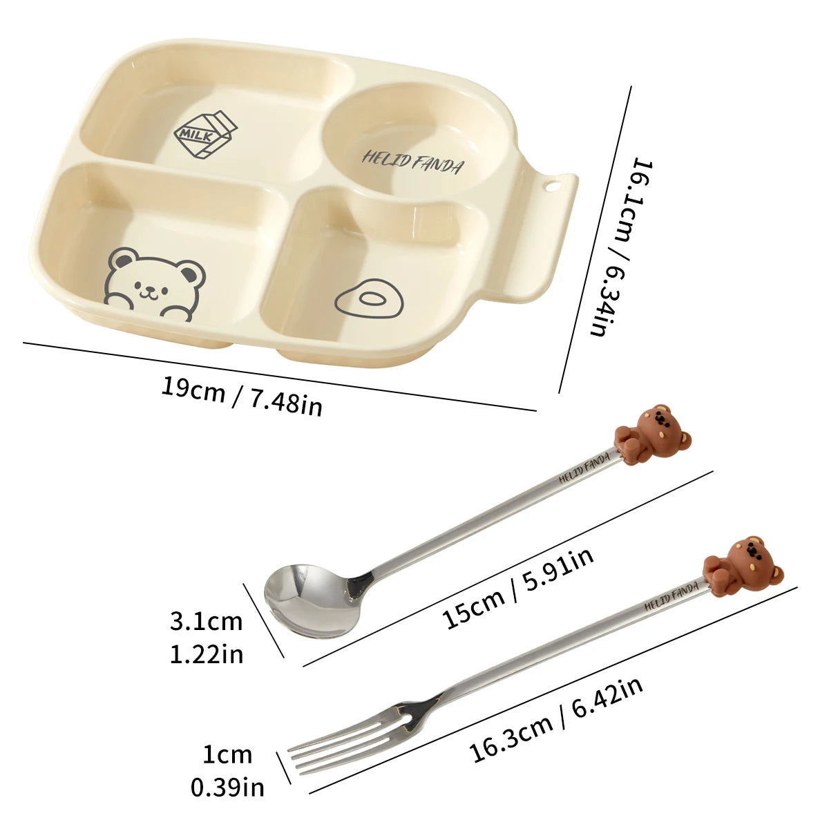 WORTHBUY Square Plastic Divided Dinner Plate Portion Control Food Plate Stackable Salad Plate 4 Compartments Fat Reducing Plate.