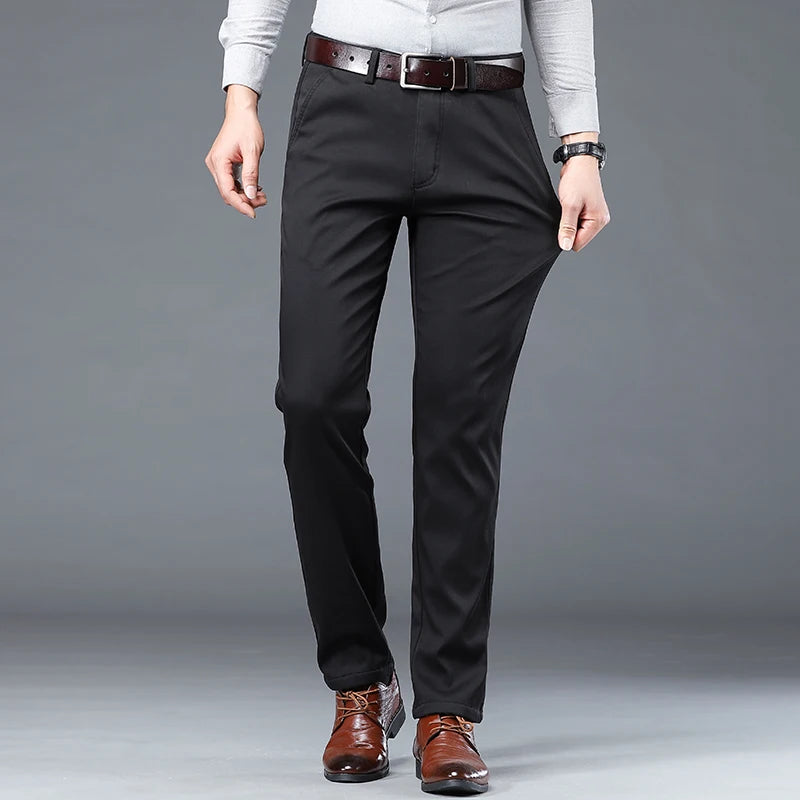 Spring Summer Thin Business Casual Pants Mens Straight Stretch Korean Classic Office Trousers Fashion Male Clothing Size 28-40.