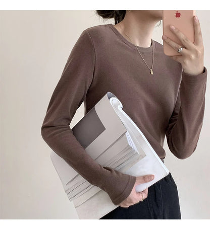 Winter Frauen Pullover T Shirt Frauen Oversize T-Shirt Frau Kleidung Weibliche T Tops Pullover Langarm Rohr Gestrickte T-shirt Top