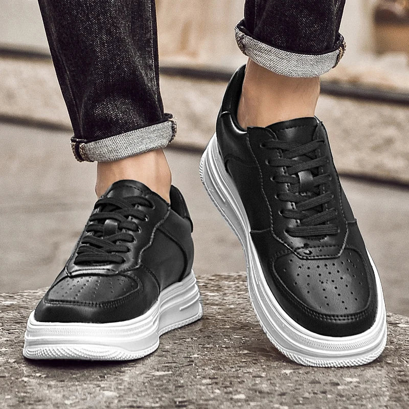 Man Lift Sneakers Men Booster Shoes Elevator  Height Increase Insole 6cm Leisure Fashion Sports  Plus Size 36-43.