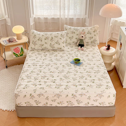 Quilted Mattress Cover For Kids Single/Double Size Rabbit Printing cubre colchón 200X220cm Anti-Mite 매트리스커버 Queen/King Size 매트리스