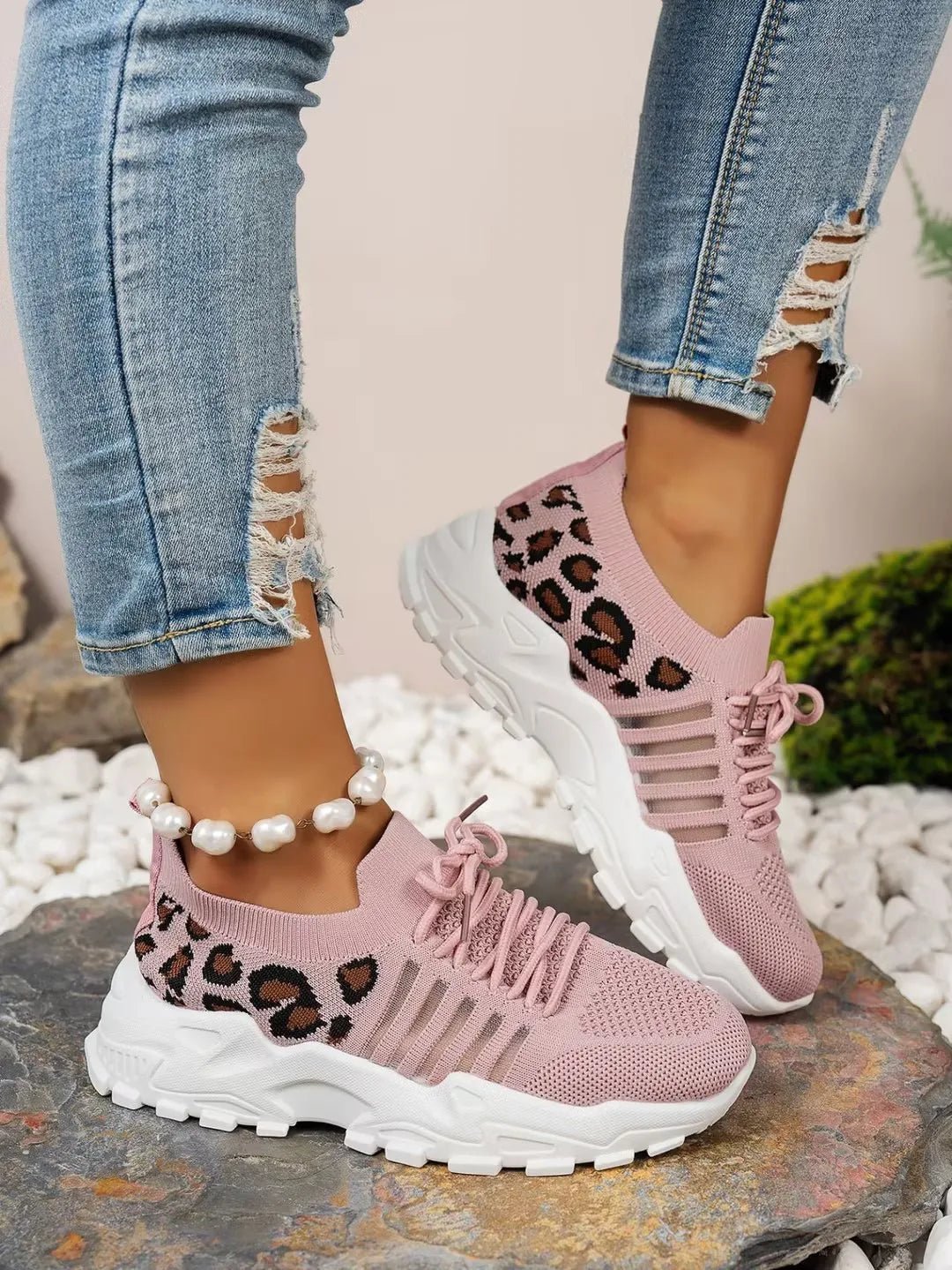 Schuhe Frau 2025 [Sneaker mit Leopardenmuster] leichte und atmungsaktive lässige Damen-Sneaker. Damenschuhe Sale-Schuhe.