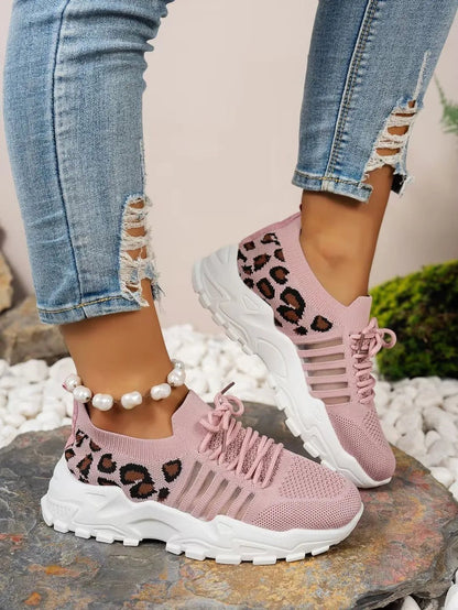 Schuhe Frau 2025 [Sneaker mit Leopardenmuster] leichte und atmungsaktive lässige Damen-Sneaker. Damenschuhe Sale-Schuhe.