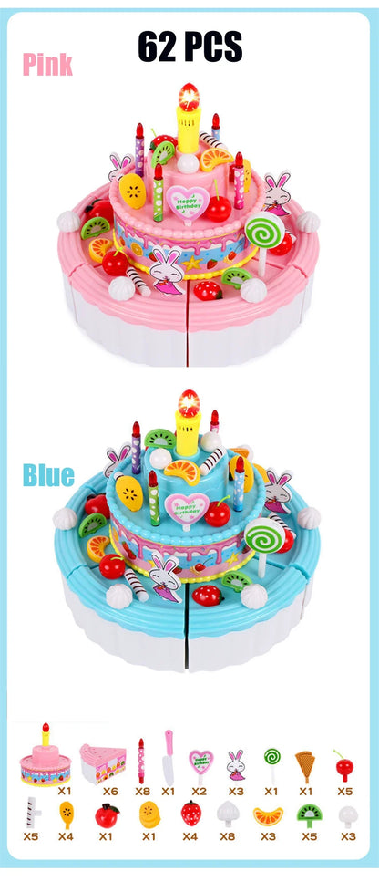 Kitchen Coffee Pretend Play Tea Set Children Toy Food Cake Model Girl Simulation Utensils Cut Kids Play House Birthday Cake Toys.