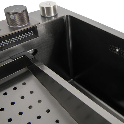 80 * 46 * 20 cm Edelstahlspüle 201 Nano-Galvanikprozess Dreifach 60 cm Rohrlänge 13 kg Bruttogewicht-Küchenspüle-Set