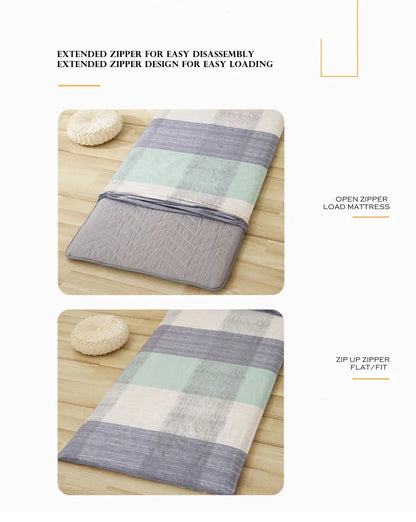 WASART Fully enclosed with zipper mattress protector cover geometric printed baby couple single double bed sheet protection pad.