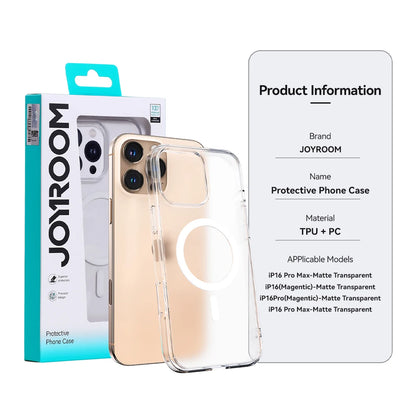 Joyroom Magnetic Frosted Case For iPhone 17 16 Pro Max Case Shockproof Matte Cover For iPhone 16 Wireless Charger Magnet Case.
