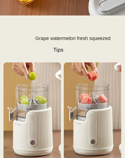 Rechargeable Electric Citrus Juicer Orange Juice Machine Extra Large Caliber Residue Separation.