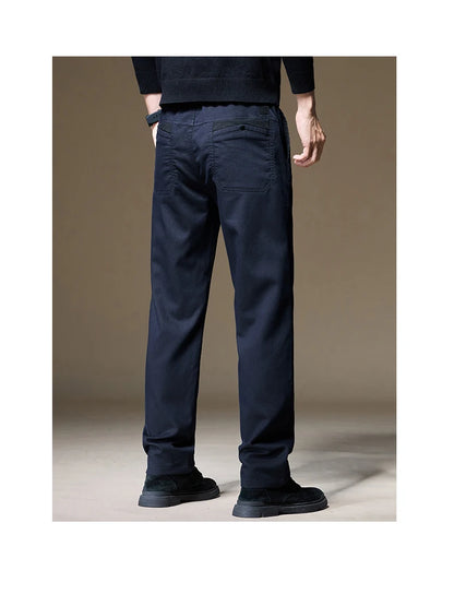 Autumn Winter High Quality Lyocell Fabric Casual Pants Men Solid color Business Fashion Straight Chinos Gray Brand Trousers Male.