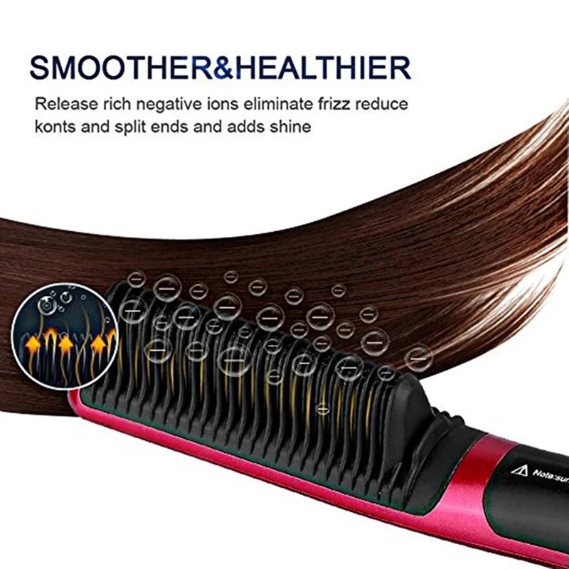Salon Professional Negative Ion Straight Hair Comb Portable And Fast Heating Negative Ion Straight Hair Comb Styling Tool.