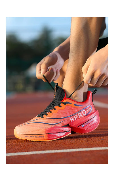 Men's Running Shoes Carbon Plate Racing Marathon Athletic Shoes Cushioned Comfortable Road Sneakers Teenage Training Shoes.