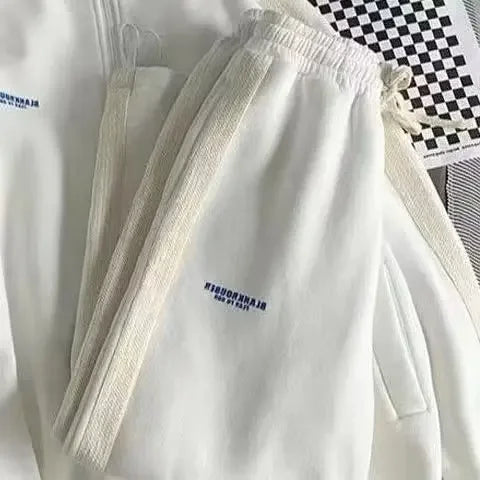 Casual Sporty Men's Hoodie Pants Set Hong Kong Style Long Sleeve Autumn Winter Loose Trendy Student Wear AE Origin China.