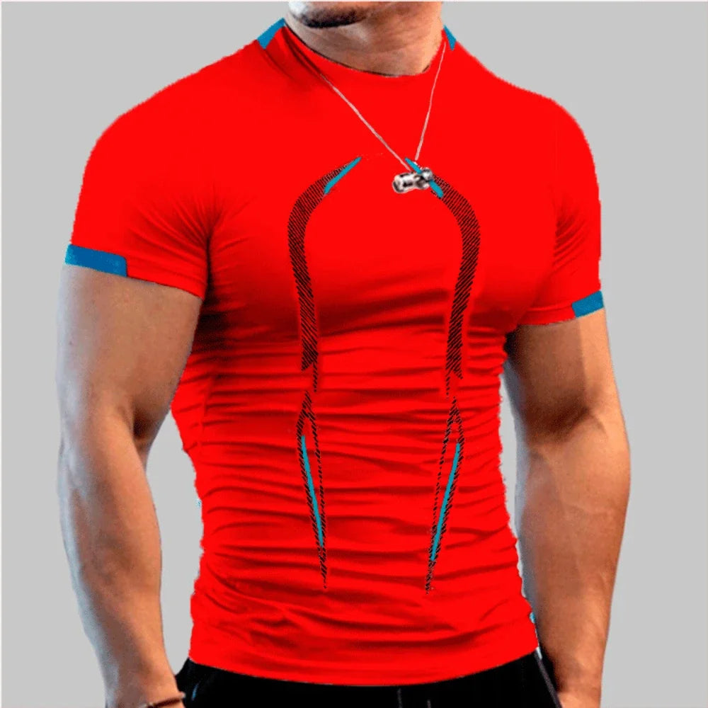 New Summer Sportswear Gym Breathable T Shirt Men Quick Drying Jogging T-Shirt Men Training Tees Fitness Tops Running T-shirt.