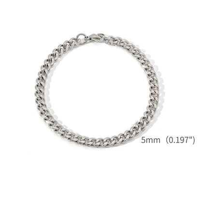 Gold Color Stainless Steel Cuban Chain Men's Bracelet Simple Retro Bracelet For Women Hip Hop Jewelry Trend Accessories Gift.