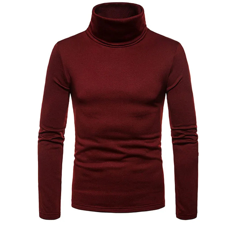 Turtleneck Pullovers Sweaters Men 2020 Autumn Winter Solid Color Long Sleeve Knitting Sweater Thickening Men's Bottoming Shirt.