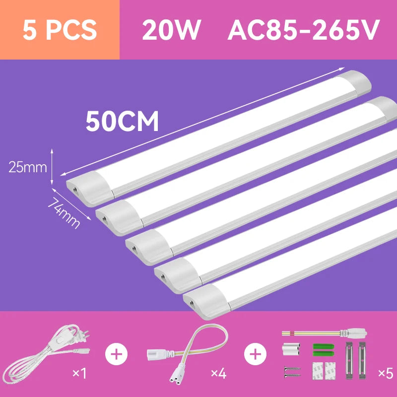 Dimmable Led Light Tube with Remote`Control Home 110-220V Ceiling Fixture LED Light Bar for Kitchen Garage Bedroom Cabinet light.