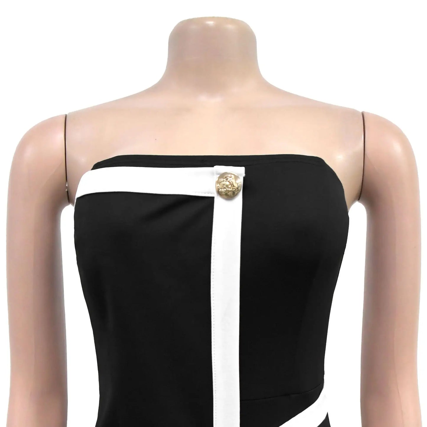 Elegant Sleeveless Wrap Chest Women's Button Strapless Irregular Jumpsuits 2025 One PieceWide Leg Outfits Night Club Streetwear