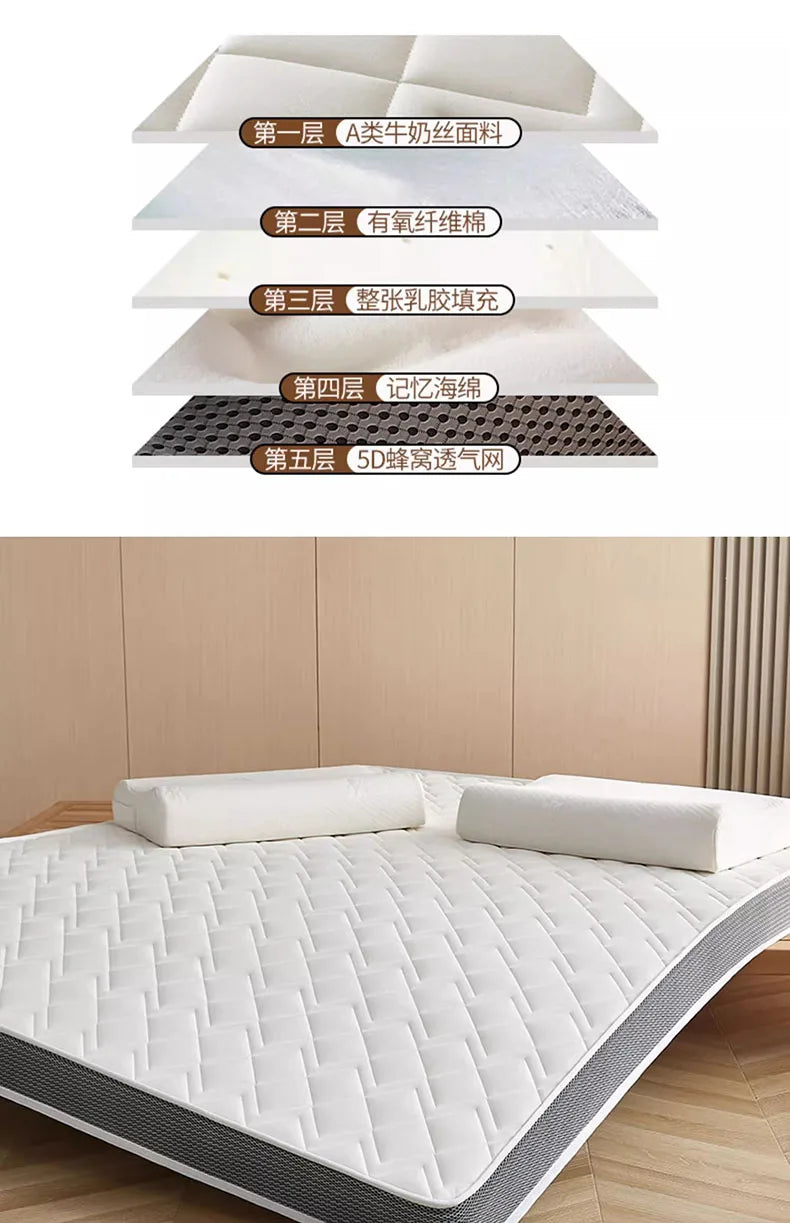 Naturlatex-Matratze, Zuhause, Schlafzimmer, Tatami, Memory, Wattepad, gepolstert, Vermietung, einzelner Studentenwohnheim, verdickt