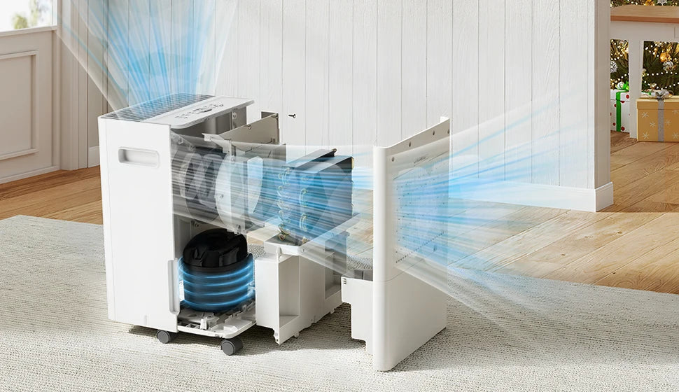 LOEFME Electric Dehumidifier 8 L/Day 40 dB Quiet for 30 m² Room with 1.5L Tank and LED Display 3 Mode Portable Room Dehumidifier.