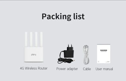 Plery 4G LTE Router 300Mbps WiFi6 Router Plug And Play 2.4G 3 RJ45 Ports 5000mAH Battery Backup For Home/Office/Travel.