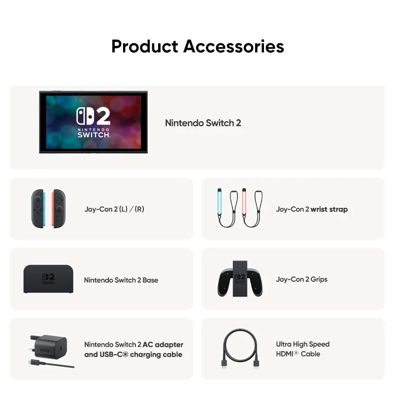 Nintendo Switch 2 7.9'' Screen Joy‑Con Handle Enhanced Audio Adjustable Console Includes Mario Kart World NS2 Original.