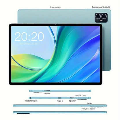 Teclast M50 Tablet 6GB RAM 128GB ROM Unisoc T606 Octa-core 10.1inch TDDI Android 14 WiFi BT5.0 6000mAh Type-C Tablet Case.