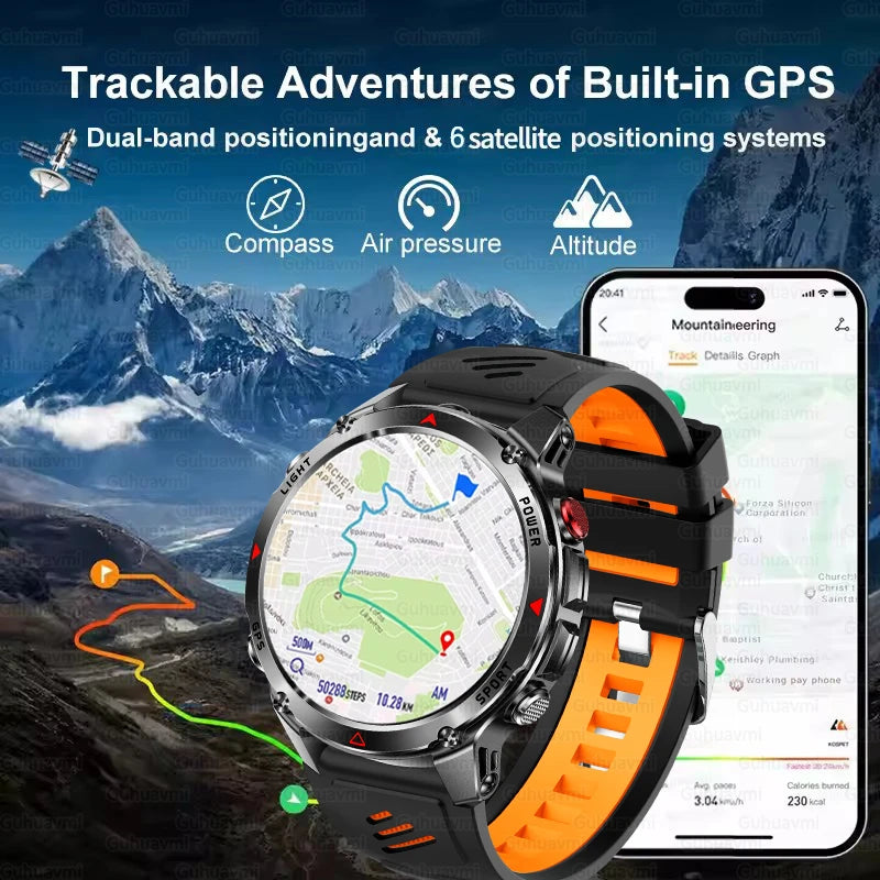 New Outdoors Military GPS Sports Smart Watch Women Dual-Band GNSS Compass Altimeter 3ATM Waterproof BluetoothCall Smartwatch Men.