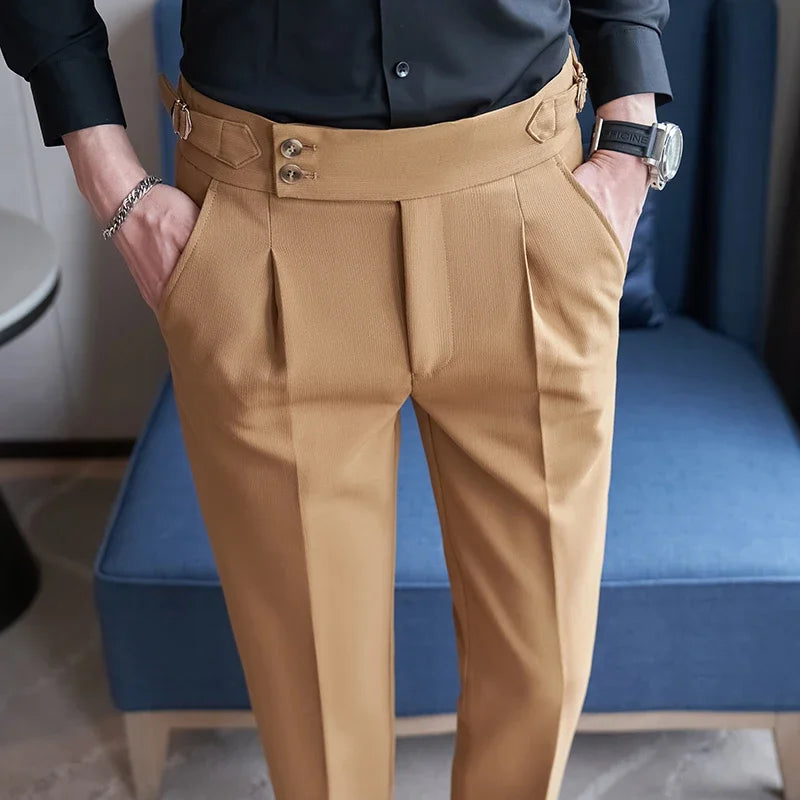 Navy Men's Suit Pants, White Black Trousers, Gray Khaki Pantalones Hombre Fashion Slim Male Pant, 28 29 30 31 32 33 34 36.