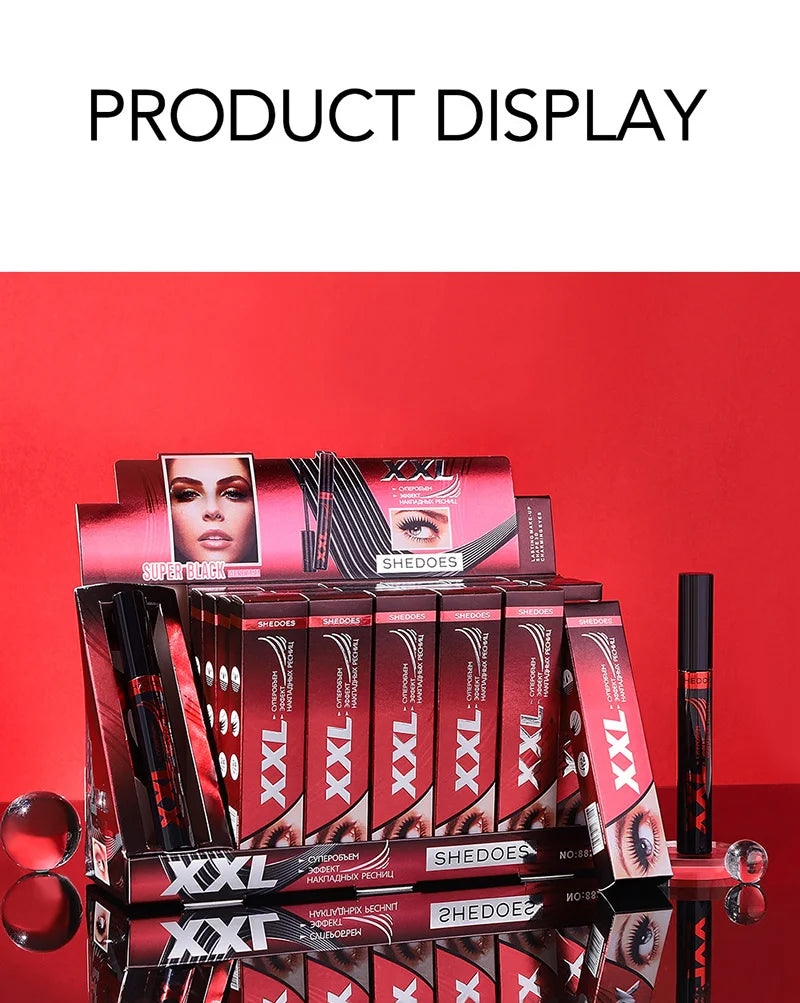 3D Mascara Waterproof Extra Volume Long -lasting Hyper-Curl Lengthening Eyelash Non-smudging Eyelashes Black Mascara Makeup.