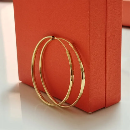Senlissi - 925 Sterling Silver Hoop Earrings For Women 18K Gold Plated Jewelry Dazzling Women's Hoops Earrings Christmas Gifts