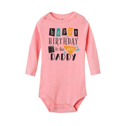 Baby-Strampler „Happy Birthday To The Dad“-Aufdruck, Säuglings-Body für Jungen und Mädchen, Kleidung für Papa, Geburtstagsgeschenk, Overall, Kleinkind-Outfits.