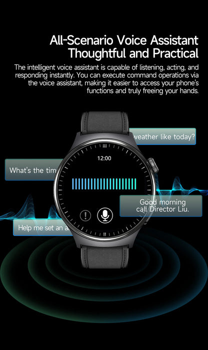 1.43'' HD Sapphire Smart Watch Bluetooth Call Blood Fat Uric Acid Heart Rate Body Analysis Five Organs Health Smartwatch Men Wom