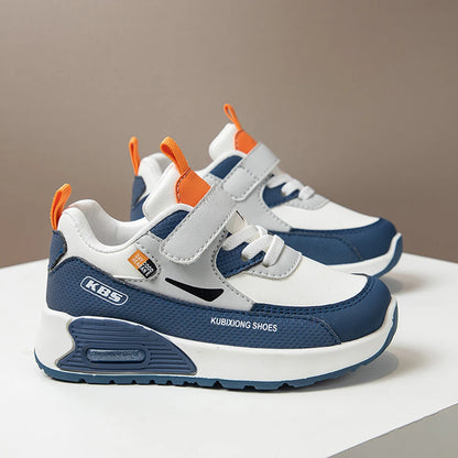 PU Leather Sport Shoes For Children 2025 Trend Fashion Kid's Sneakers Soft-soled Outdoor Boy's Girl's Running Shoes.