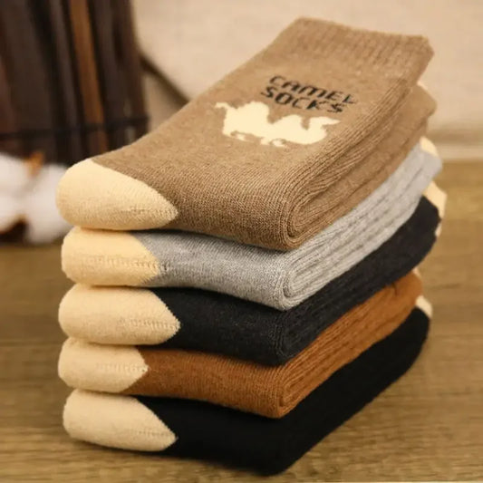 5 Pairs Men Winter Socks Thickened Fleece Terry  Casual Comfortable Calcetines Keep Warm High Quality Long Socks For Men.