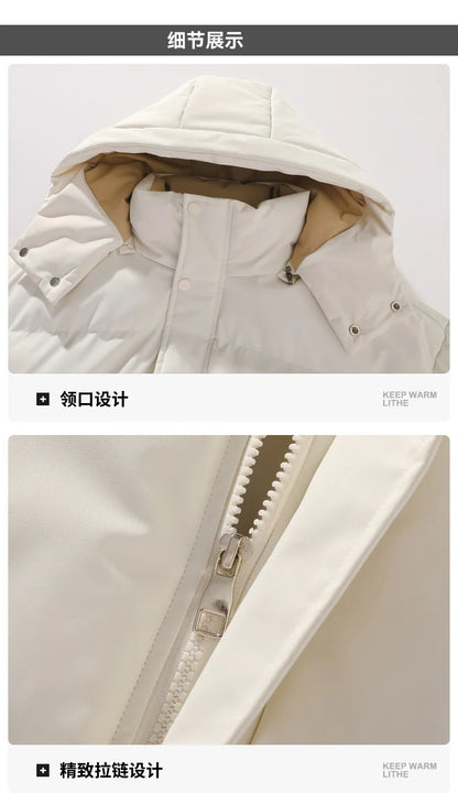 Korean Fashion Winter Men Hooded Parkas Casual Outdoor Windproof Men Clothing with Hood Thickened Warm Cotton Jacket for Men New.
