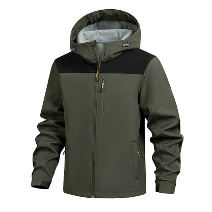 Jacket Coat Winter Soft Case Male Outdoor Sports Hooded Coat Multi-pocket Inside Fleece Casual Waterproof Windproof Sport Jacket