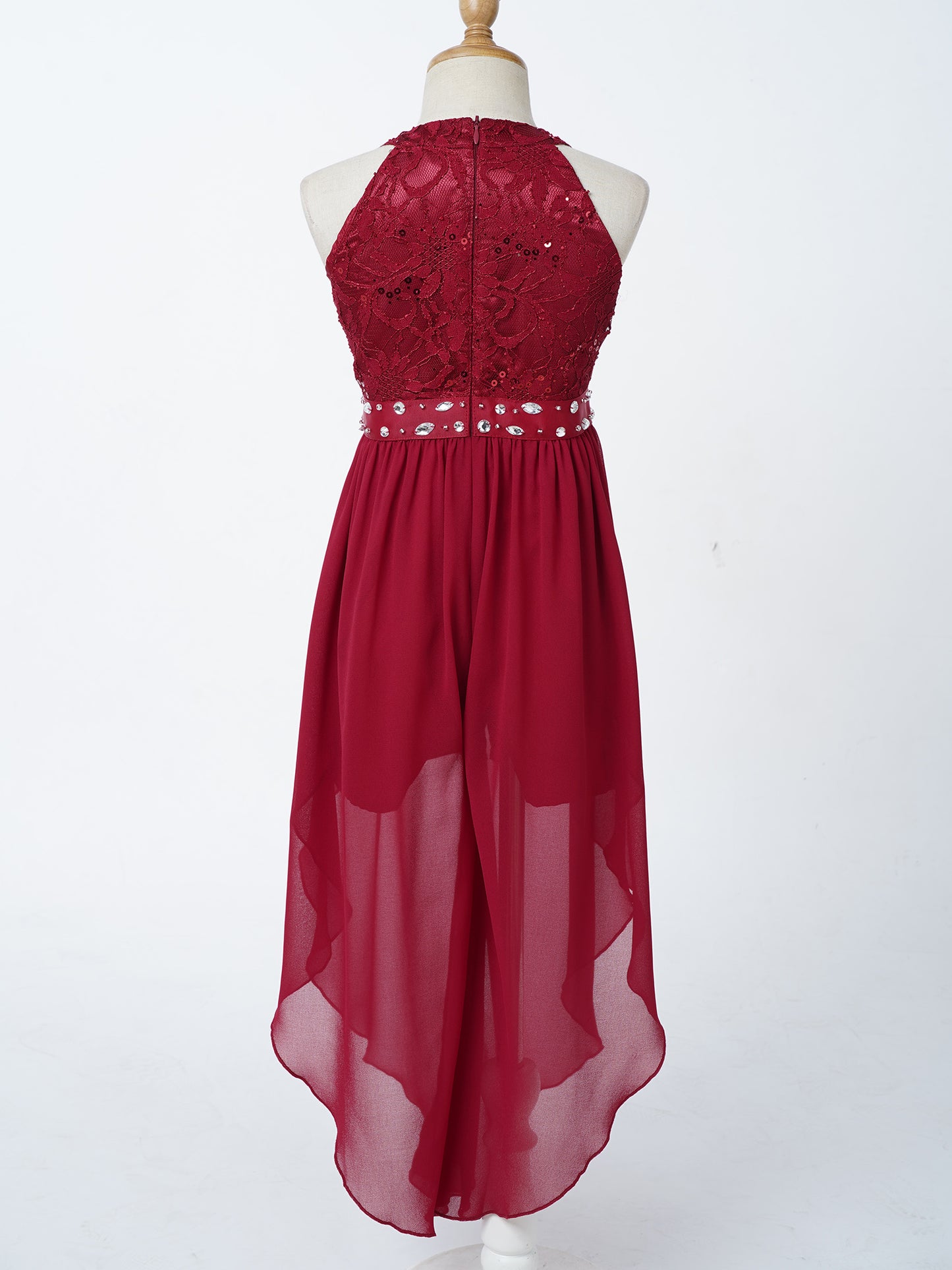 Sommer Mädchen Ärmellosen Chiffon Maxi Kleid Shiny Perlen Spitze Gebaut-in Shorts Party Kleid für Hochzeit Geburtstag Dance Leistung.