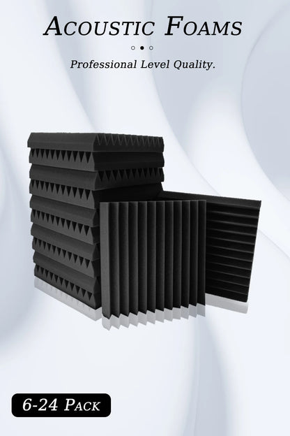 TOUO Panel Soundproofing 6-48 Pack Studio Acoustic Foam Sound Absorbing Foam Panel House Isolation Wall Acoustic Foam Sponge Pad