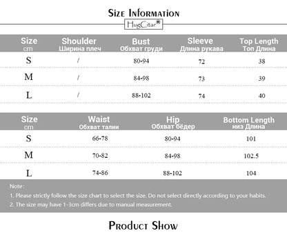 Hugcitar Pure Color Long Sleeve Crop T-Shirt Legging 2 Piece Matching Sets 2024 Spring Women Fashion Streetwear Sports Tracksuit.