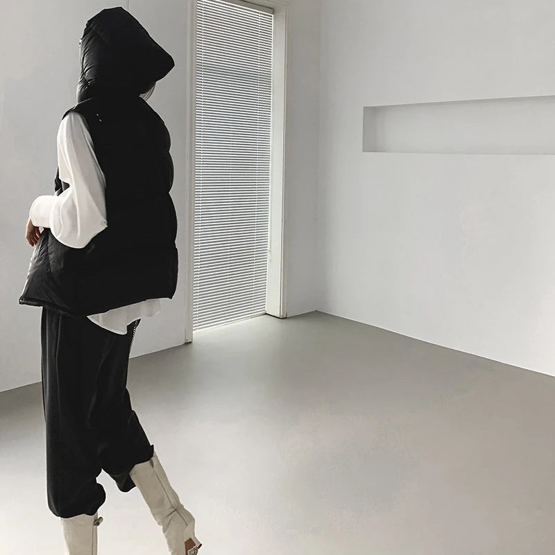 Hirsionsan Herbst Winter Koreanische Weiße Ente Unten Weste Frauen 2023 Neue Einfach Alle-spiel Mäntel FemaleSoft Warme Sleeveness Jacken