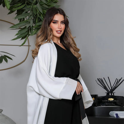 Chiffon Open Kimono Abaya Dubai Luxury 2024 Summer Turkey Muslim Kaftan Modest Dress Islam Kebaya For Women Robe Femme Musulmane.